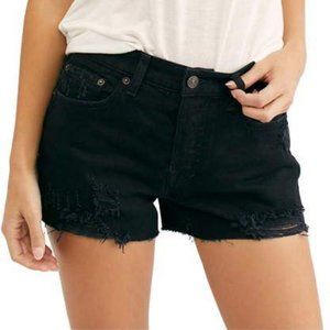 Free People Womens Black Denim Sofia Cutoff Shorts
